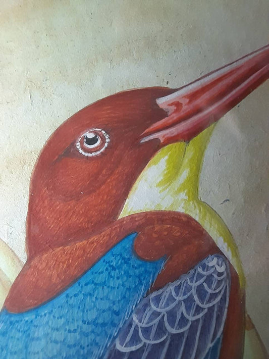 Islamic Art / Bird Painting , Parrot Painting / Islam Wall Art Frame Unique Precious Very Lovely Miniature / Collectible Rare Painting