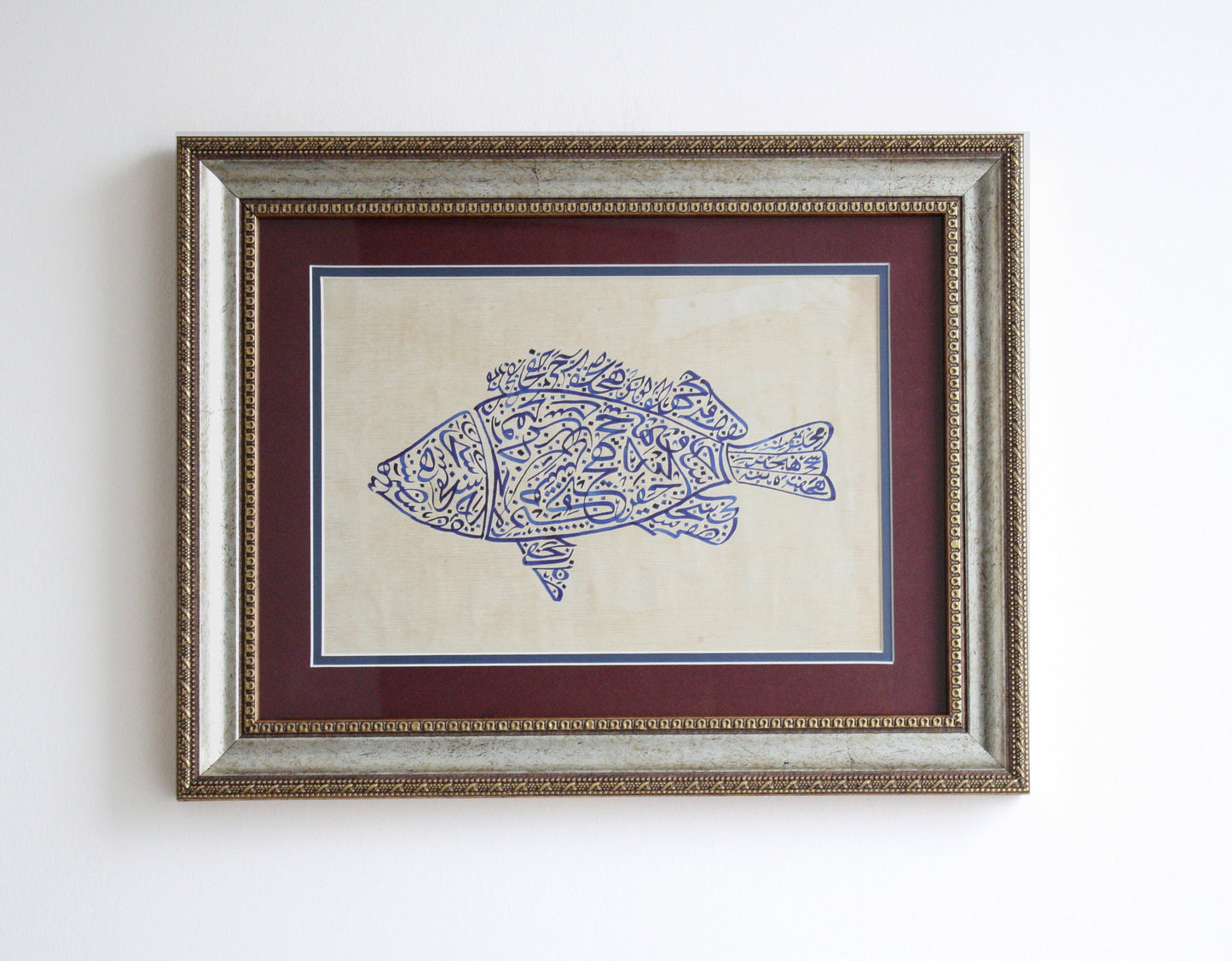 Islamic Dua Ant Prayer / Blessings Prayer / HANDMADE Calligraphy Wall Art, ORIGINAL Spiritual Present, Fish Painting Calligraphy Shia Decor