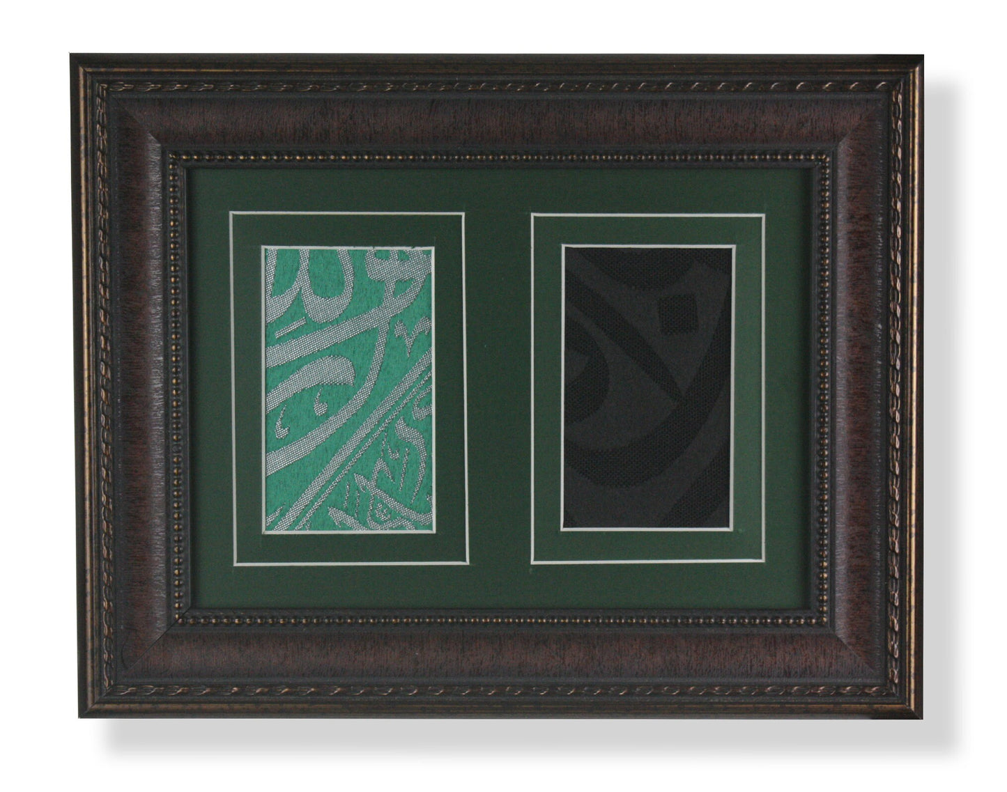 Holy Kaabah FRAMED inside and outer covering cloth fragements with CERTIFICATE / Muslim Housewarming Living Room Office Wall Hanging Decor