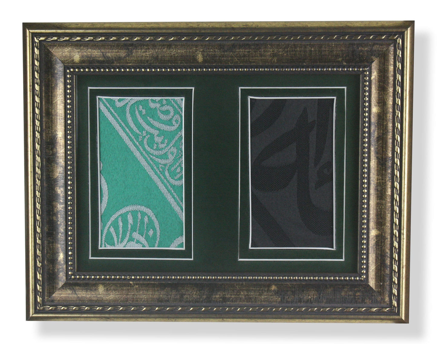 Holy Kaabah FRAMED inside and outer covering cloth fragements with CERTIFICATE / Muslim Housewarming Living Room Office Wall Hanging Decor