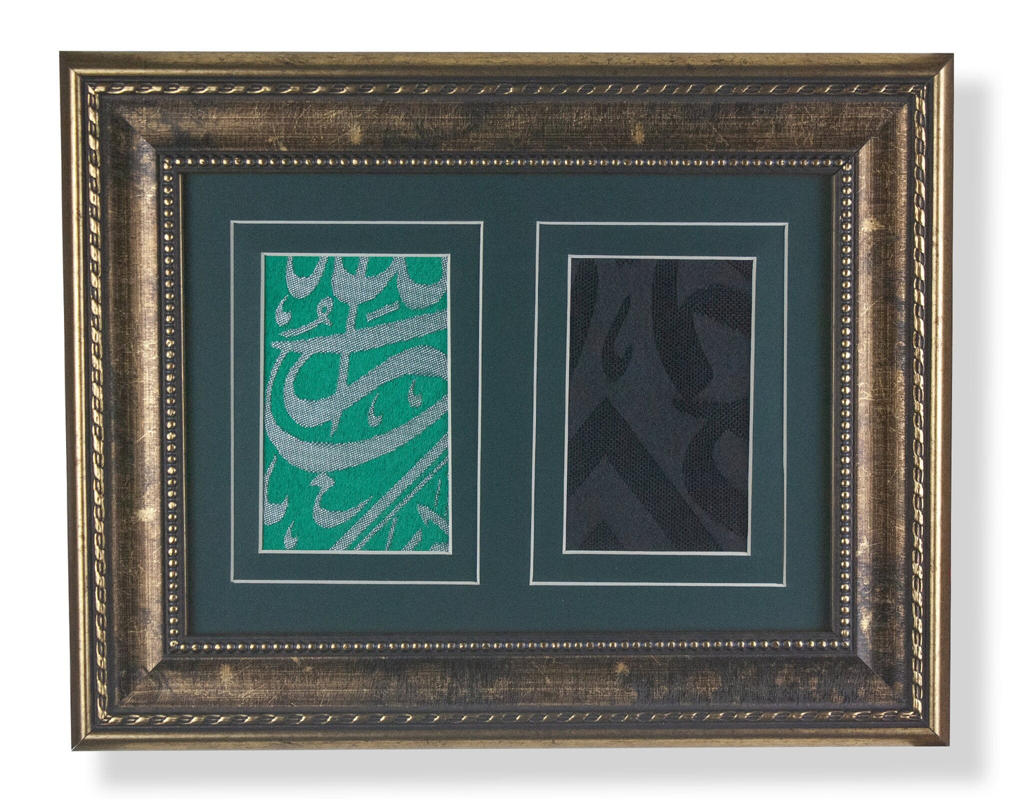 Holy Kaabah FRAMED inside and outer covering cloth fragements with CERTIFICATE / Muslim Housewarming Living Room Office Wall Hanging Decor
