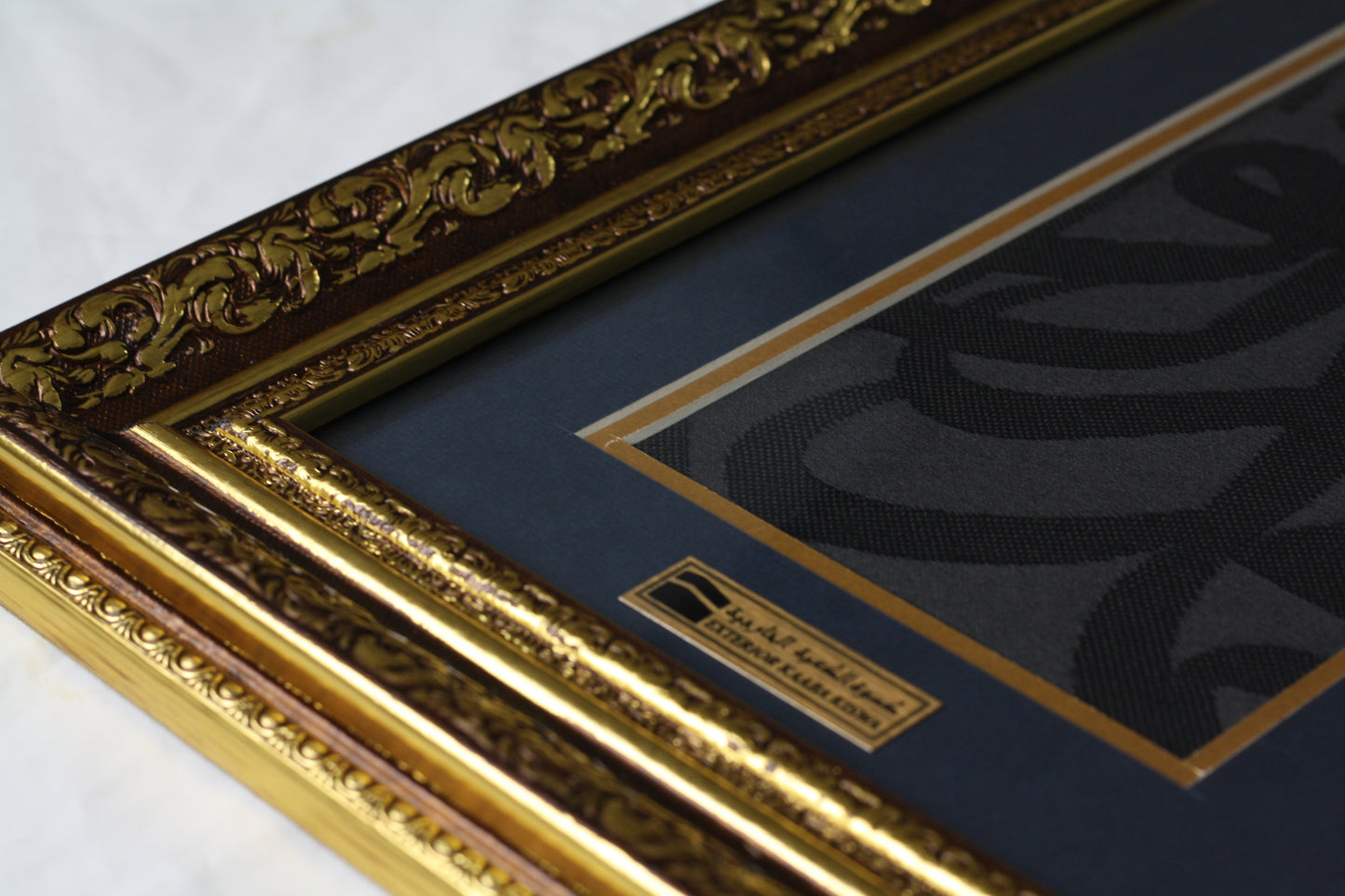 Ingelijste zwarte Kiswa-bedekking van Kaaba-kleding met certificaat