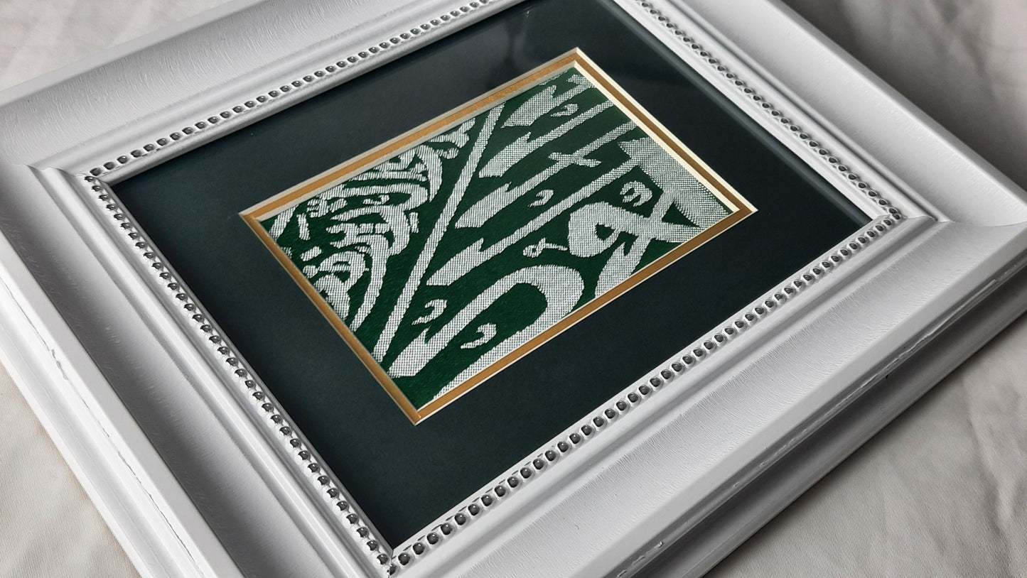 Authentic Framed Kiswa Segment from the Prophet Muhammad's ﷺ Sacred Chamber in Madinah