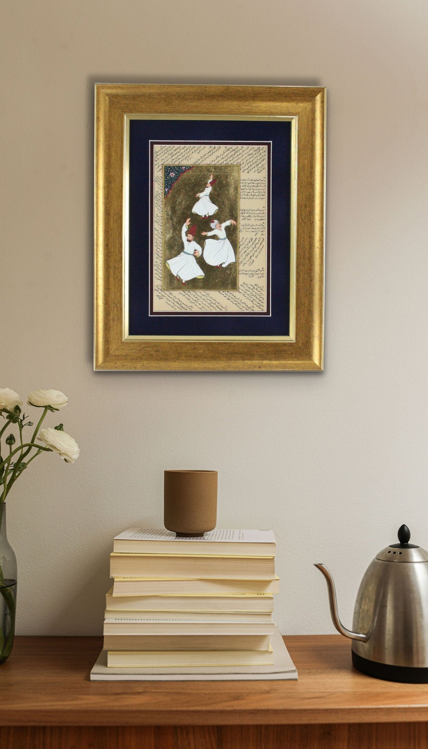 Vintage Spiritual Islamic Wall Art Frame For Home Wall Decor / Rumi Dervishes Painting / Birthday Gift For Her