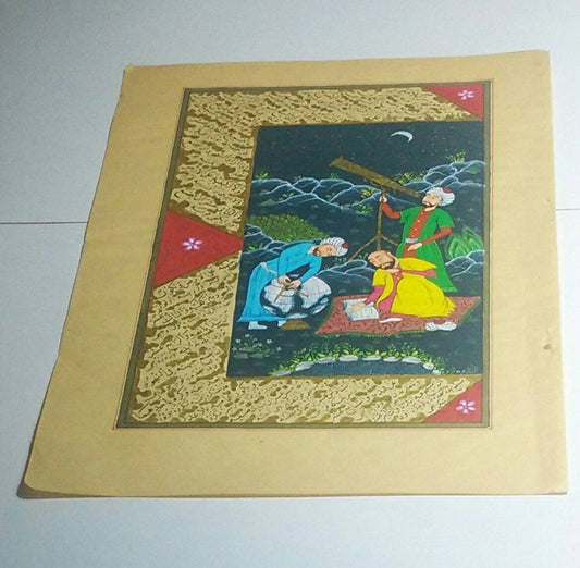 Manuscript Illustration Art Vintage Ottoman Style Home Decor, Turkish Wall Hangings Islamic Painting