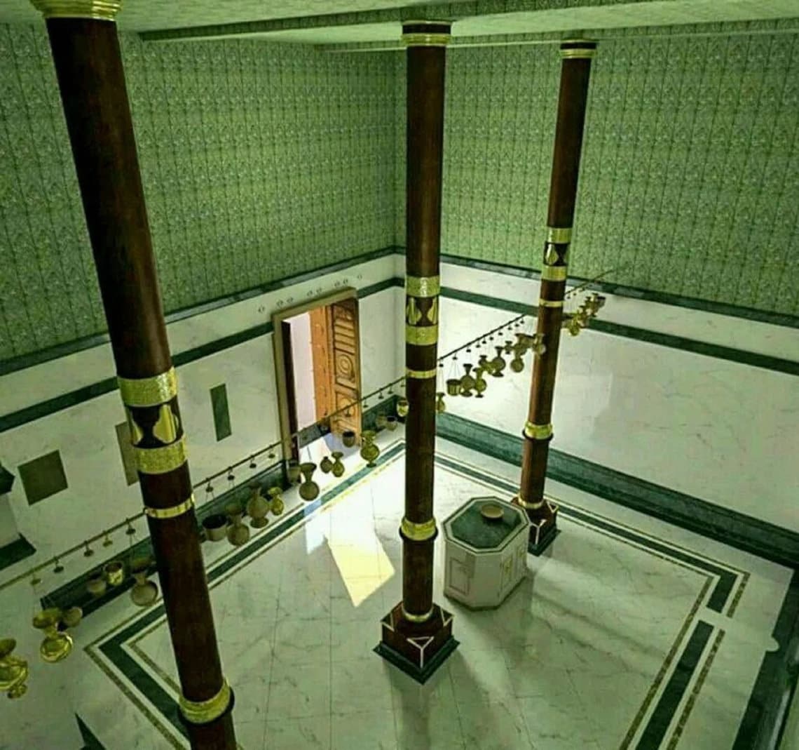 Saudi Arabia State Certified interior Green Kaaba Kiswah Cloth - Islamic Gift - Muslim Home Decoration